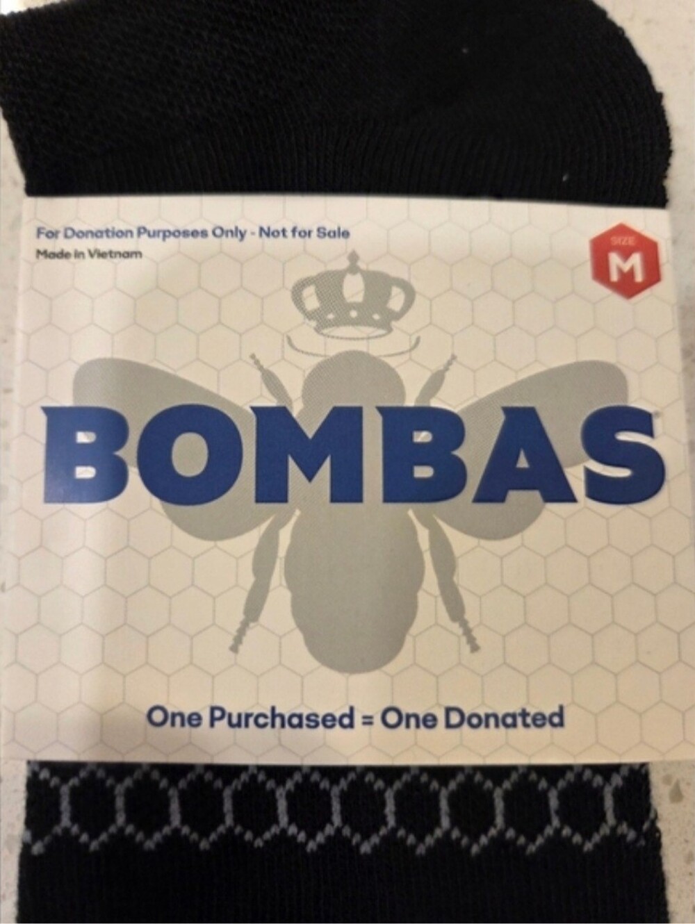 Bombas Ankle Socks Medium 3 Pair Unisex Womens & Mens Honeycomb Black/Grey BNWT - Picture 6 of 11